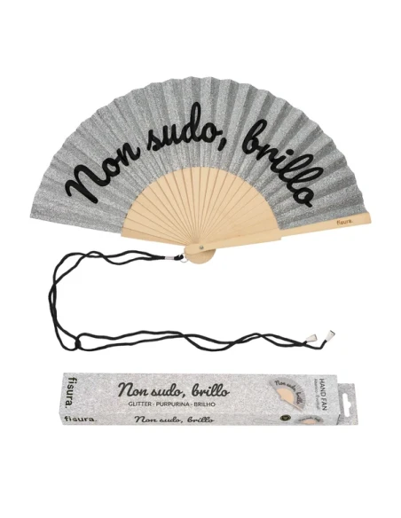 Fisura - Ventaglio "Non Sudo, Brillo" - Glitter Argento