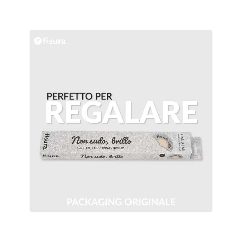 Fisura - Ventaglio "Non Sudo, Brillo" - Glitter Argento