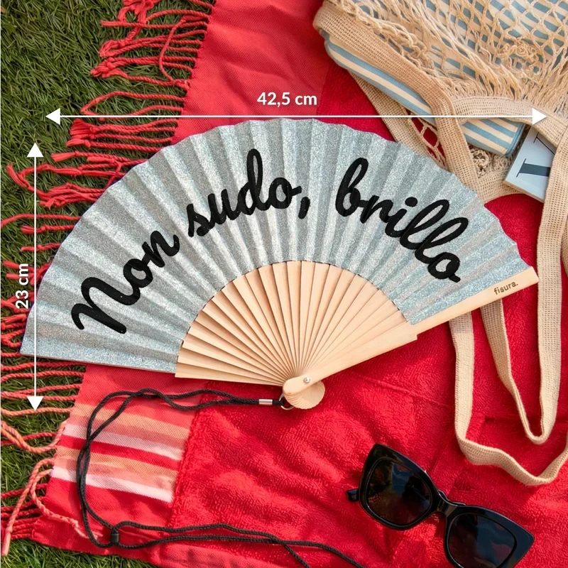 Fisura - Ventaglio "Non Sudo, Brillo" - Glitter Argento