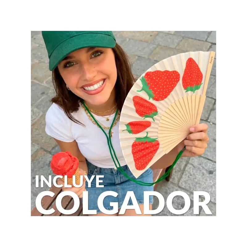 Fisura - Strawberries Hand Fan