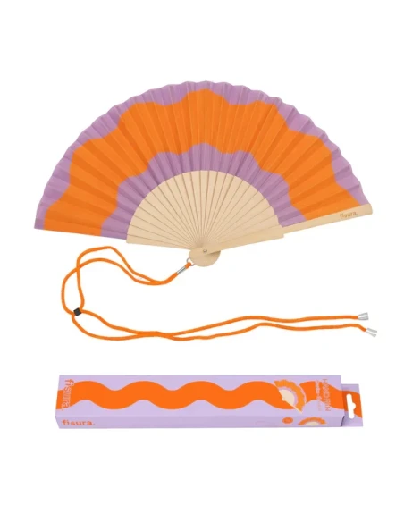 Fisura - Wave Hand Fan - Orange and Purple