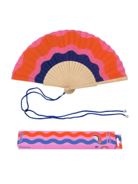 Fisura - Wave Hand Fan - Pink and Blue