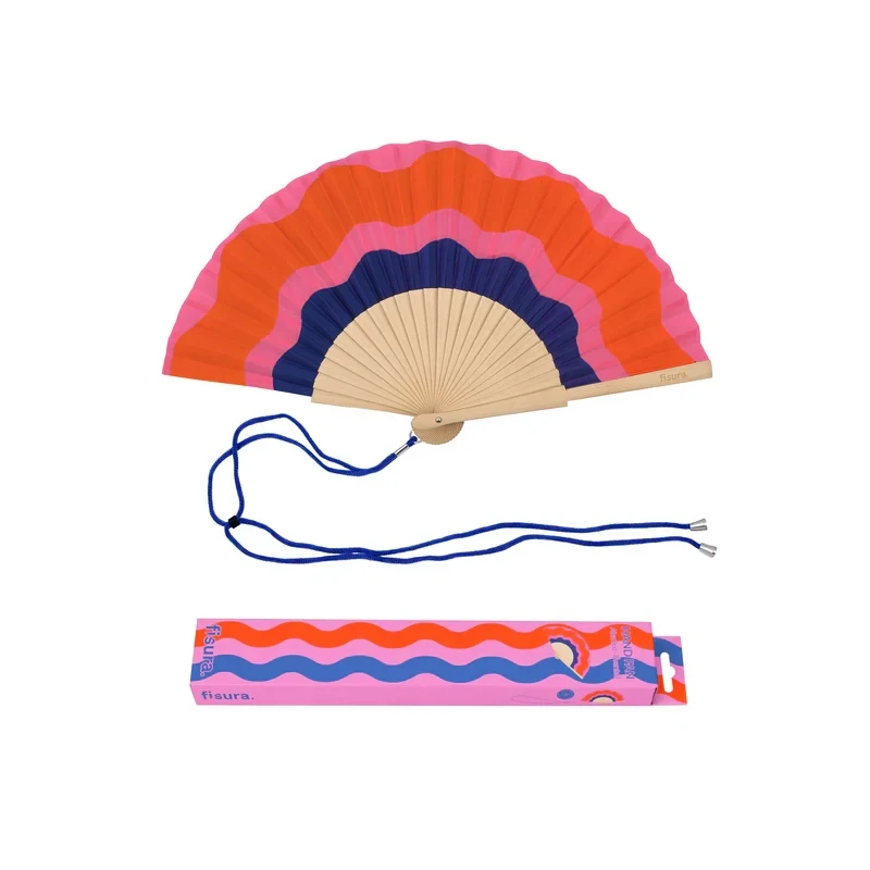 Fisura - Wave Hand Fan - Pink and Blue