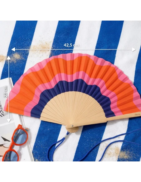 Fisura - Wave Hand Fan - Pink and Blue