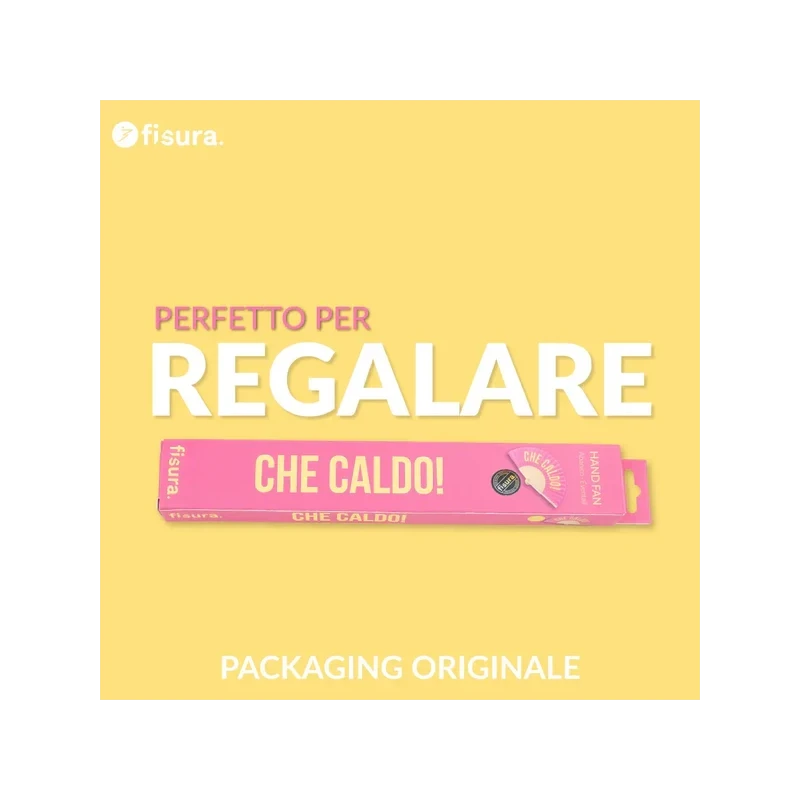 Fisura - "Che Caldo!" Hand Fan - Pink and Yellow