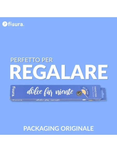 Fisura - "Dolce Far Niente" Hand Fan - Blue