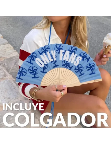 Fisura - "Only Fans" Hand Fan - Blue