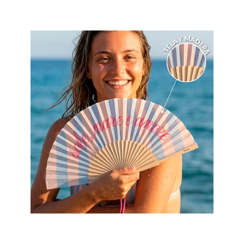 Fisura - "Sun, Sea and Love" Hand Fan