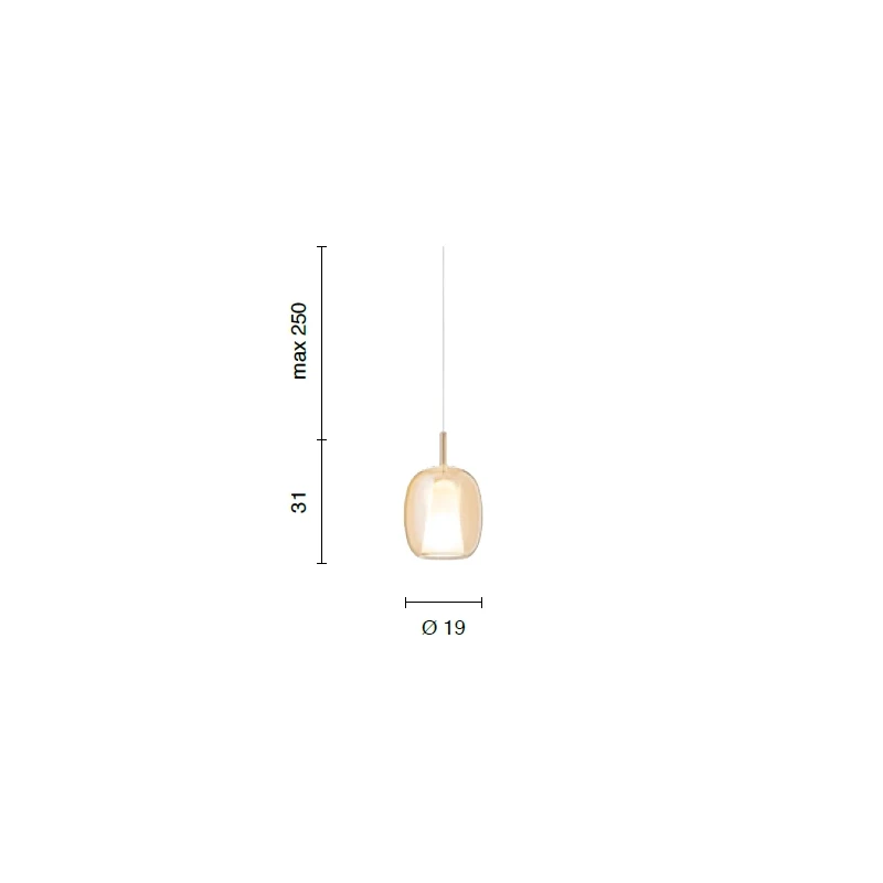 Ondaluce - Thelma 3 Single Pendant Lamp - Amber