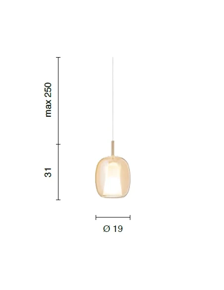 Ondaluce - Thelma 3 Single Pendant Lamp - Amber