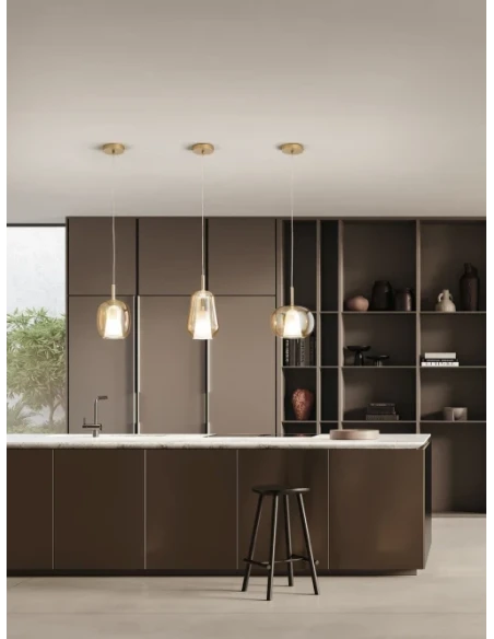 Ondaluce - Thelma 3 Single Pendant Lamp - Amber