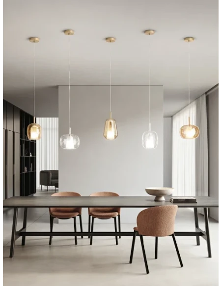 Ondaluce - Thelma 3 Single Pendant Lamp - Amber
