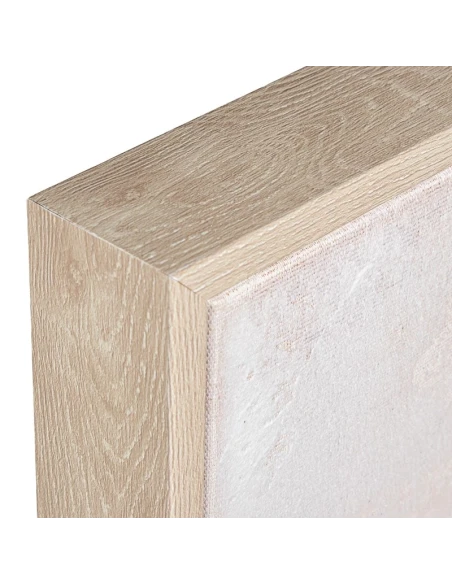 Camacho - Quadro Astratto su Tela con Cornice in Legno Naturale - 80 x 120 cm