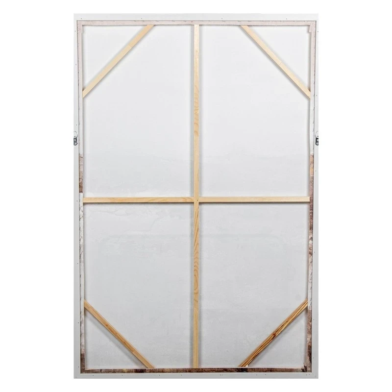 Camacho - Quadro Astratto su Tela con Cornice in Legno Naturale - 80 x 120 cm