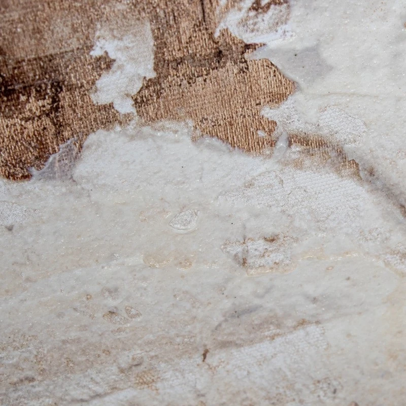 Camacho - Quadro Astratto su Tela con Cornice in Legno Naturale - 80 x 120 cm