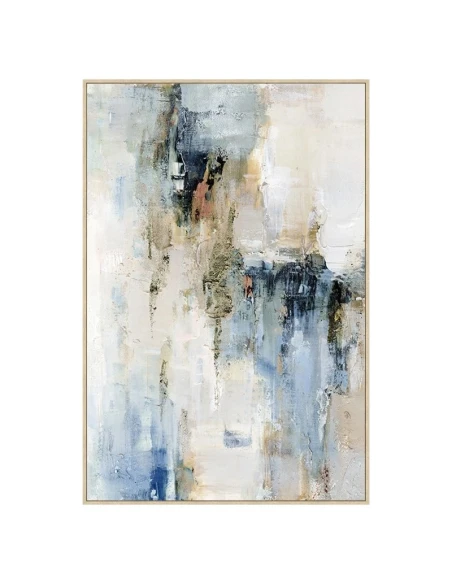 Camacho - Abstract Canvas with Natural Wood Frame - 80 x 120 cm