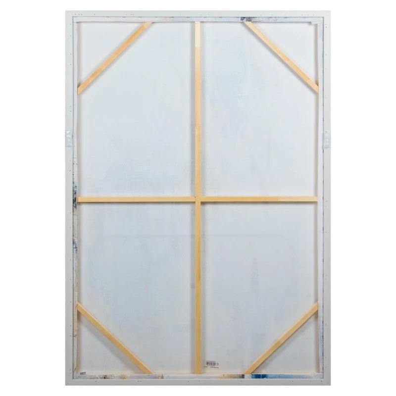 Camacho - Tela Astratta con Cornice in Legno Naturale -  80 x 120 cm