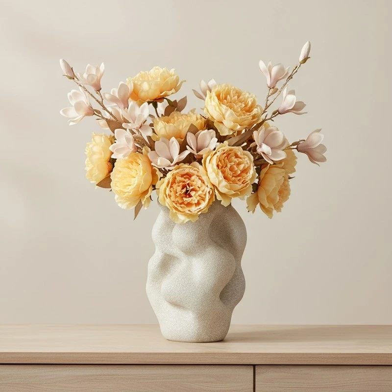 Camacho - Vaso Astratto in Resina - Beige
