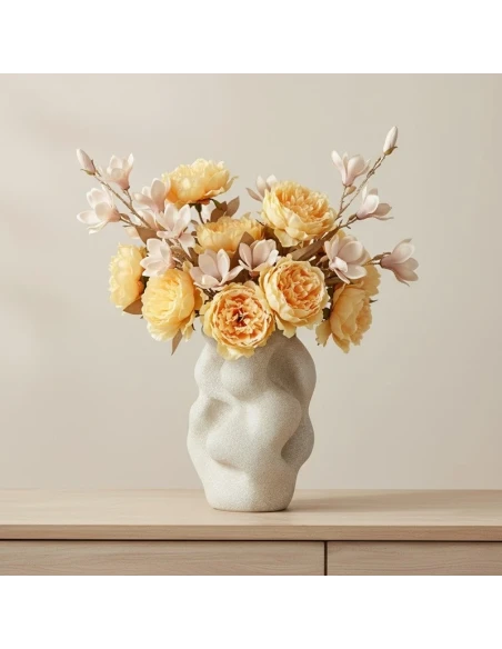 Camacho - Abstract Resin Vase - Beige