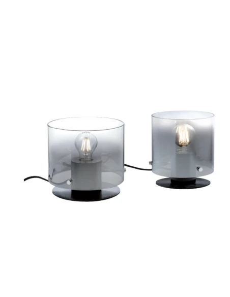 Redo Group - Lou Lampada da Tavolo - Nero Spazzolato / Sfumato Fumè