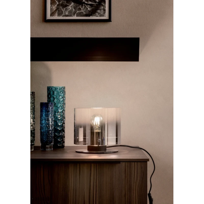 Redo Group - Lou Table Lamp - Brushed Black / Smoked Shade