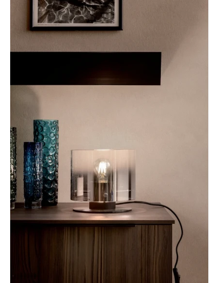 Redo Group - Lou Table Lamp - Brushed Black / Smoked Shade