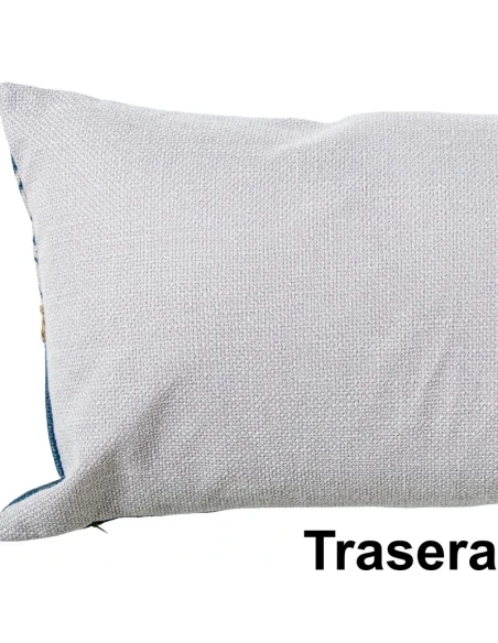 Camacho - Cuscino Blu con Decorazioni - 50x30