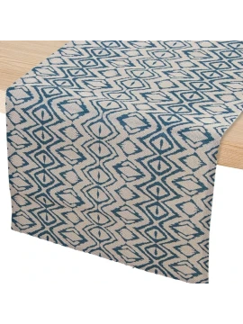 Camacho - Runner Blu con Decorazioni - 45 x 160