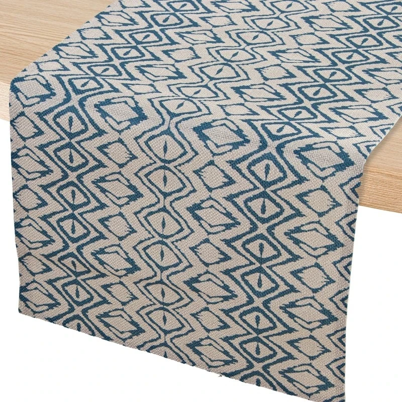 Camacho - Runner Blu con Decorazioni - 45 x 160