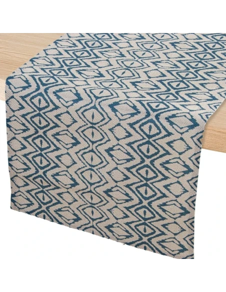 Camacho - Runner Blu con Decorazioni - 45 x 160