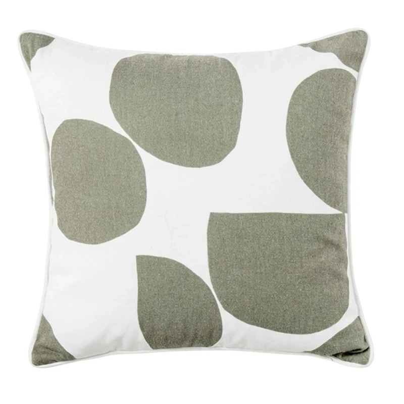 Camacho - Cuscino Decorato Verde e Bianco - 45 x 45