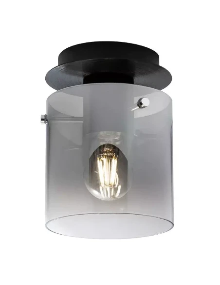 Redo Group - Lou Ceiling Lamp - Brushed Black / Smoked Shade