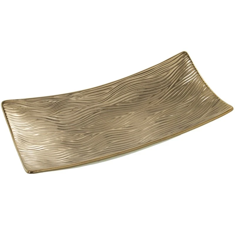 Camacho - Centrotavola Rettangolare In Ceramica - Oro