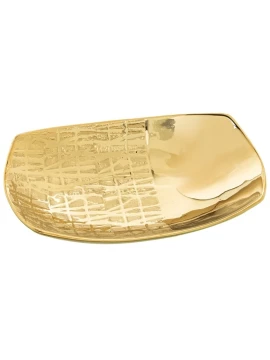 Camacho - Centrotavola in Ceramica Dorata - 27 x 15 x 6 cm