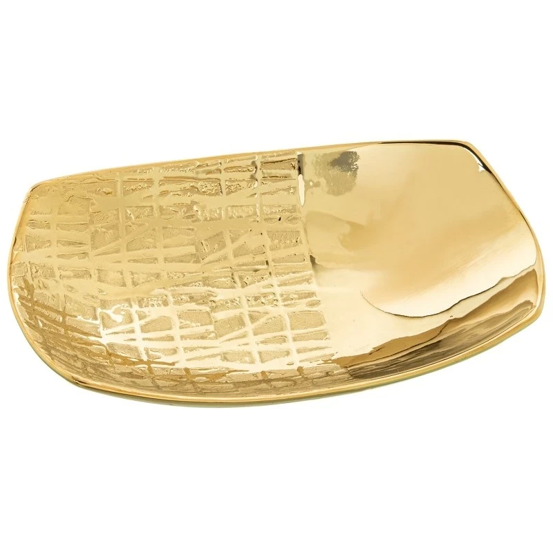 Camacho - Centrotavola in Ceramica Dorata - 27 x 15 x 6 cm