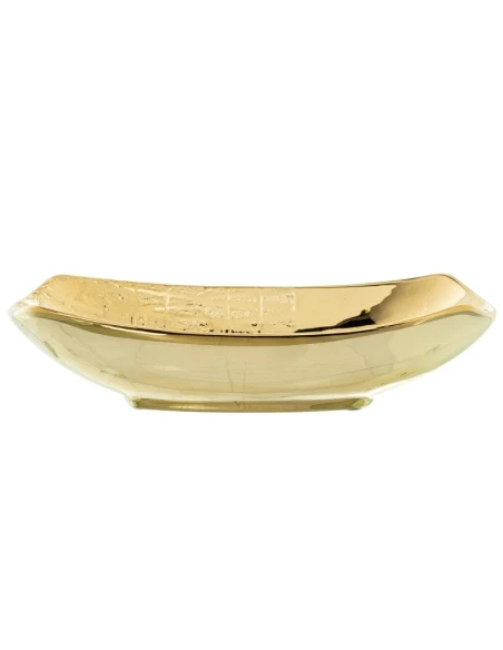 Camacho - Centrotavola in Ceramica Dorata - 27 x 15 x 6 cm