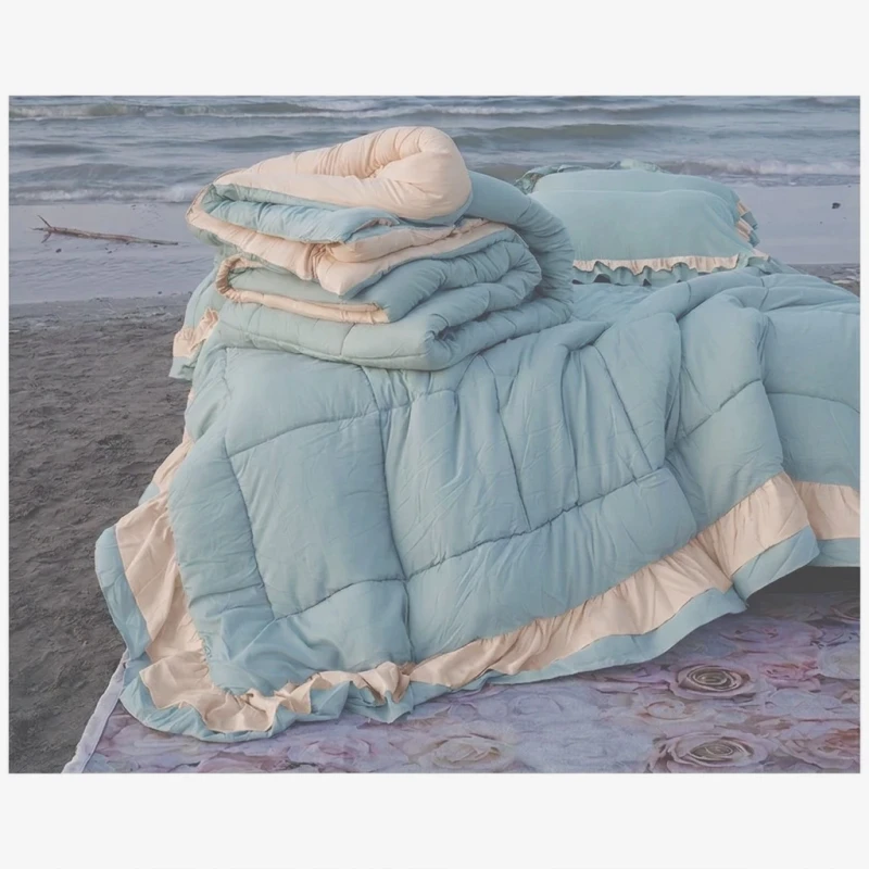 L'atelier 17 - Trapunta Cloud 260X260 - Azzurro / Biscotto