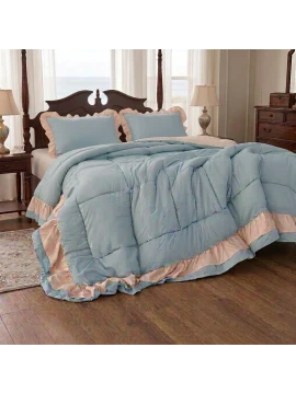 L'atelier 17 - Cloud Quilt 260X260 - Light Blue / Biscuit