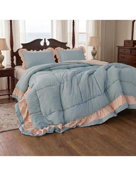 L'atelier 17 - Trapunta Cloud 260X260 - Azzurro / Biscotto