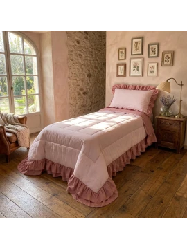 L'atelier 17 - Trapunta Rouches Con Federe 220 x 260 - Rosa