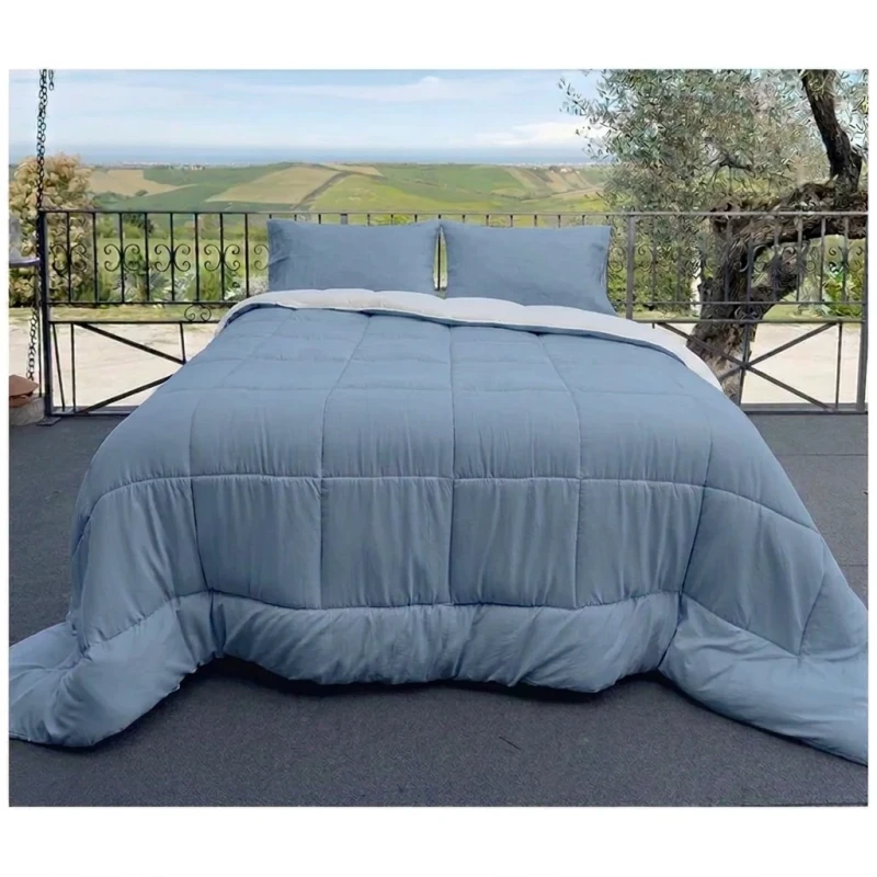 L'atelier 17 - Blue Quilt with Pillowcases - 260 x 260