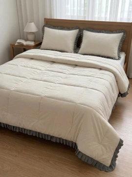 Blanc MariClò - Trapunta Microfibra Double Face - Panna e Grigio