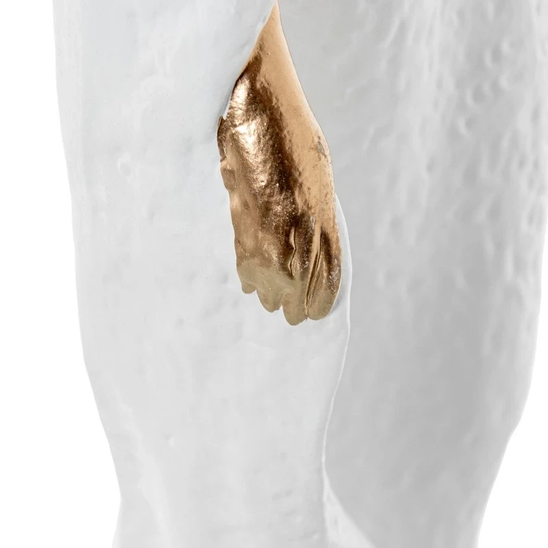 Camacho - Decorazione Ceramica Donna Bianco/Oro - 19 x 10 x 44 cm