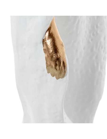 Camacho - White/Gold Ceramic Woman Decoration - 19 x 10 x 44 cm