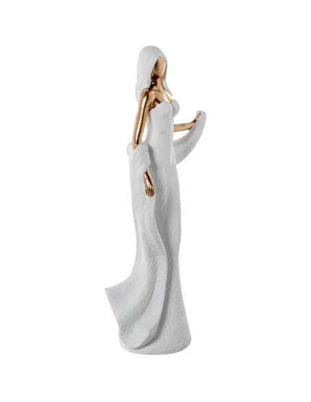 Camacho - White/Gold Ceramic Woman Decoration - 19 x 10 x 44 cm