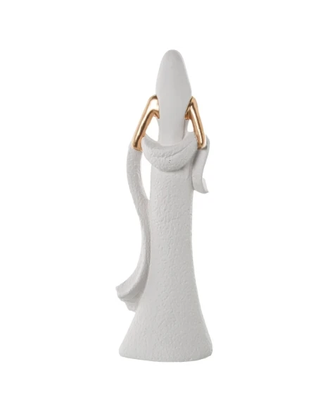 Camacho - White/Gold Ceramic Woman Decoration - 15 x 10 x 44 cm