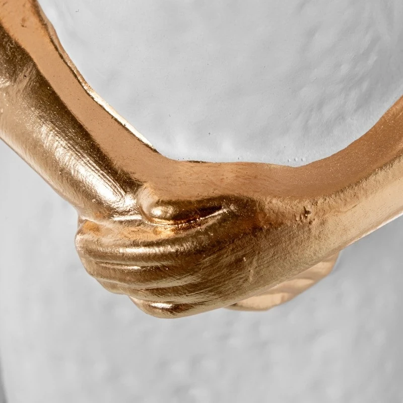 Camacho - White/Gold Ceramic Woman Decoration - 15 x 10 x 44 cm
