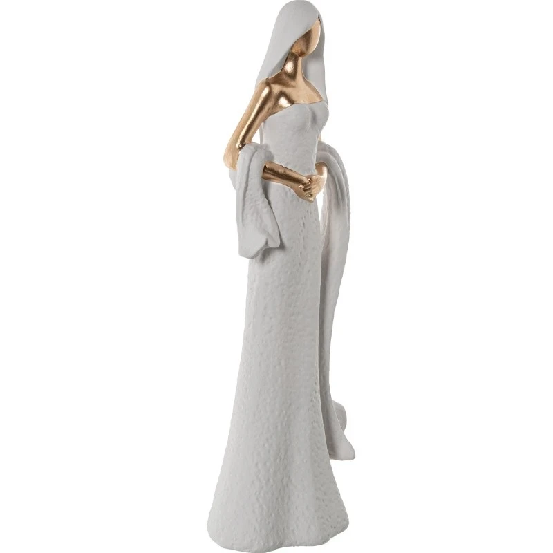 Camacho - White/Gold Ceramic Woman Decoration - 15 x 10 x 44 cm