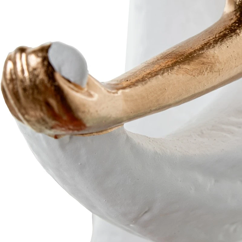 Camacho - White/Gold Ceramic Woman Decoration - 15 x 10 x 44 cm