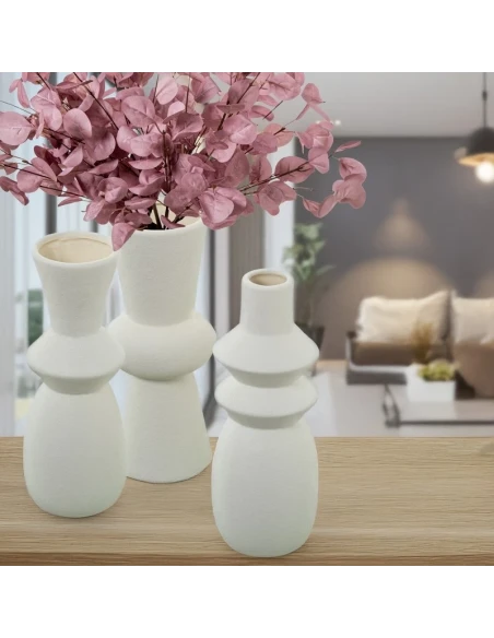 Camacho - Cream Ceramic Vase - 11 x 11 x 28 cm